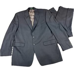 Lauren Ralph Lauren 44L 38x31 Wool Suit Charcoal Gray 2 Button Made Canada